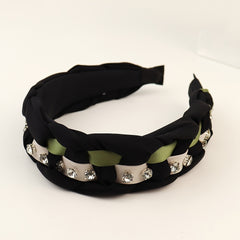 Synthetic Hair Braided Headband with Houndstooth Scarf