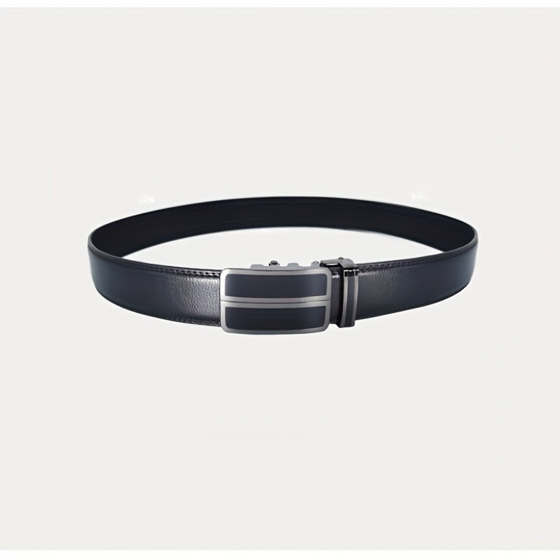 Men's Leather Belt Automatic Buckle Business Suit Waist Strap