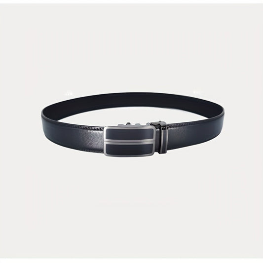 Men's Leather Belt Automatic Buckle Business Suit Waist Strap