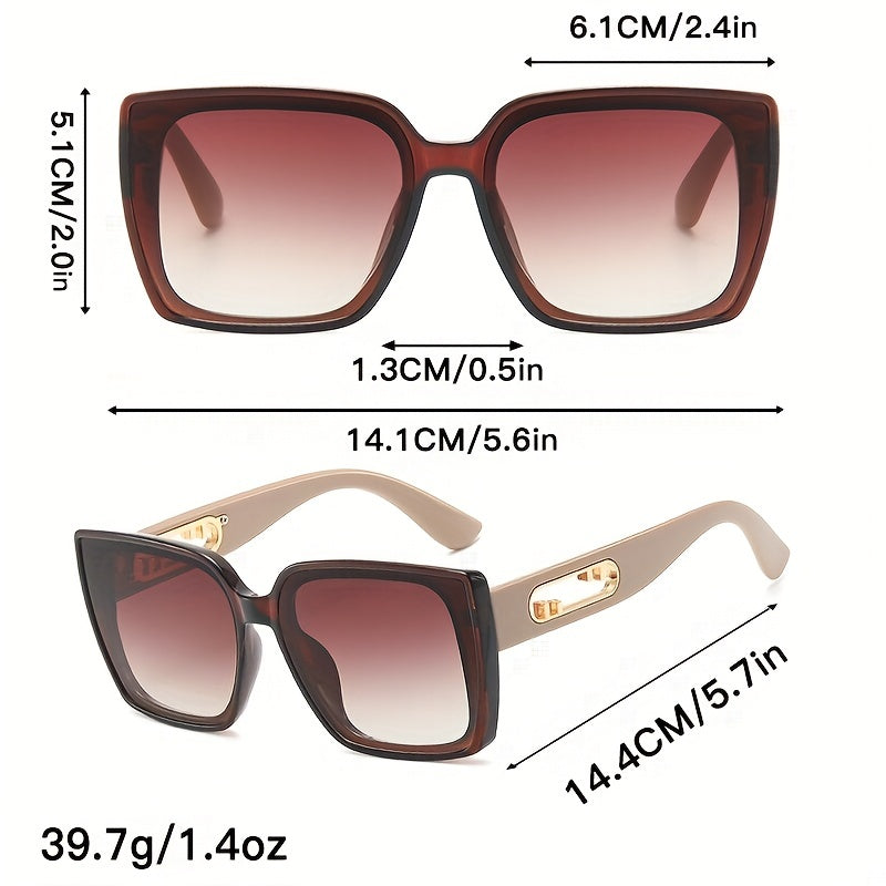 Large Square Sunglasses Casual Gradient UV400 Sun Shades