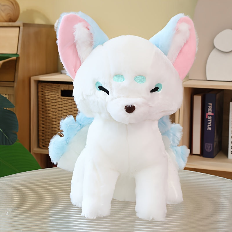 Fluffy Sitting Fox Plush Toy Soft Stuffed Animal for Home Decor or Gift