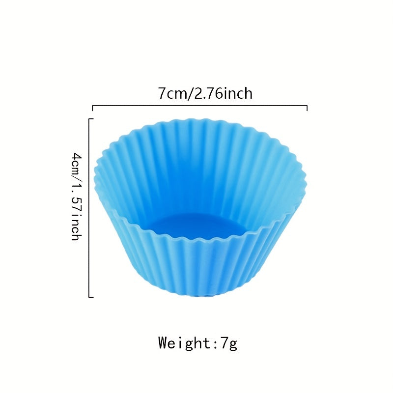 12pcs Reusable Silicone Baking Cups Multicolor Muffin Liners For Home Kitchen