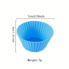 12pcs Reusable Silicone Baking Cups Multicolor Muffin Liners For Home Kitchen