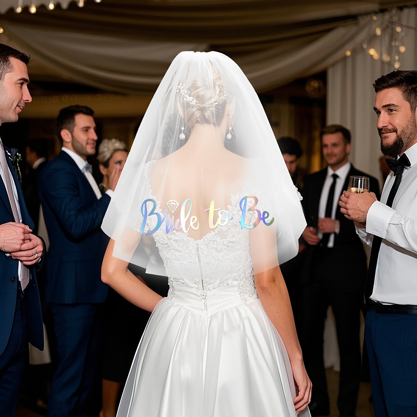 Bridal Veil with Bride to Be Embroidery
