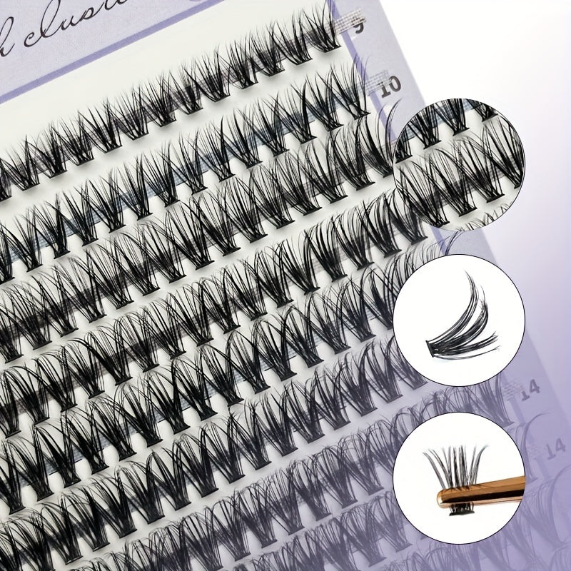 DIY Lash Extension Kit 240pcs Individual Lashes Cluster D Curling 9-16mm