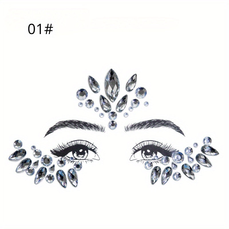 Mermaid Face Gems Music Y2k Jewels Crystals Bindi