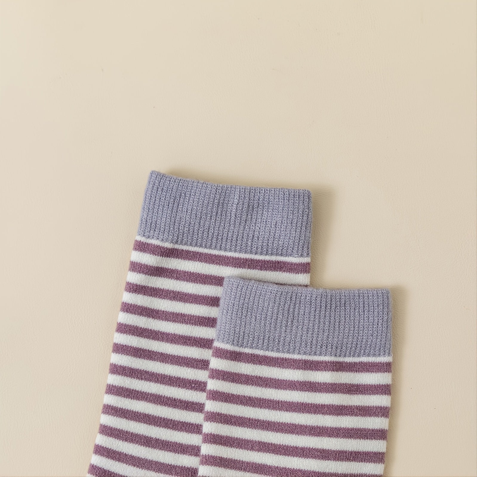 5 Pairs Women's Vintage Striped Mid Tube Socks