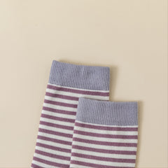 5 Pairs Women's Vintage Striped Mid Tube Socks