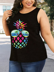  Casual Tank Top Womens Art Letter Print Medium Stretch Tank Top