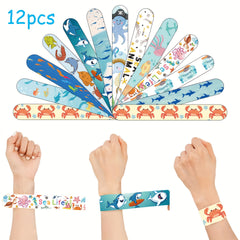 12pcs Ocean Sea Animals Slap Bracelets Birthday Supplies