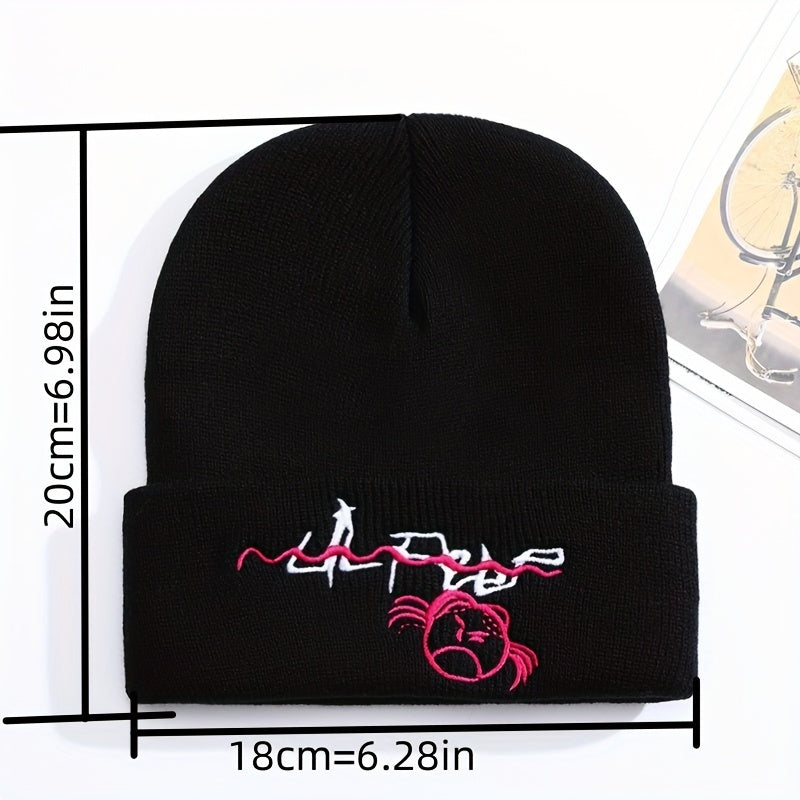 Cartoon Embroidery Knitted Hat Warm Pullover Hip Hop Cold H