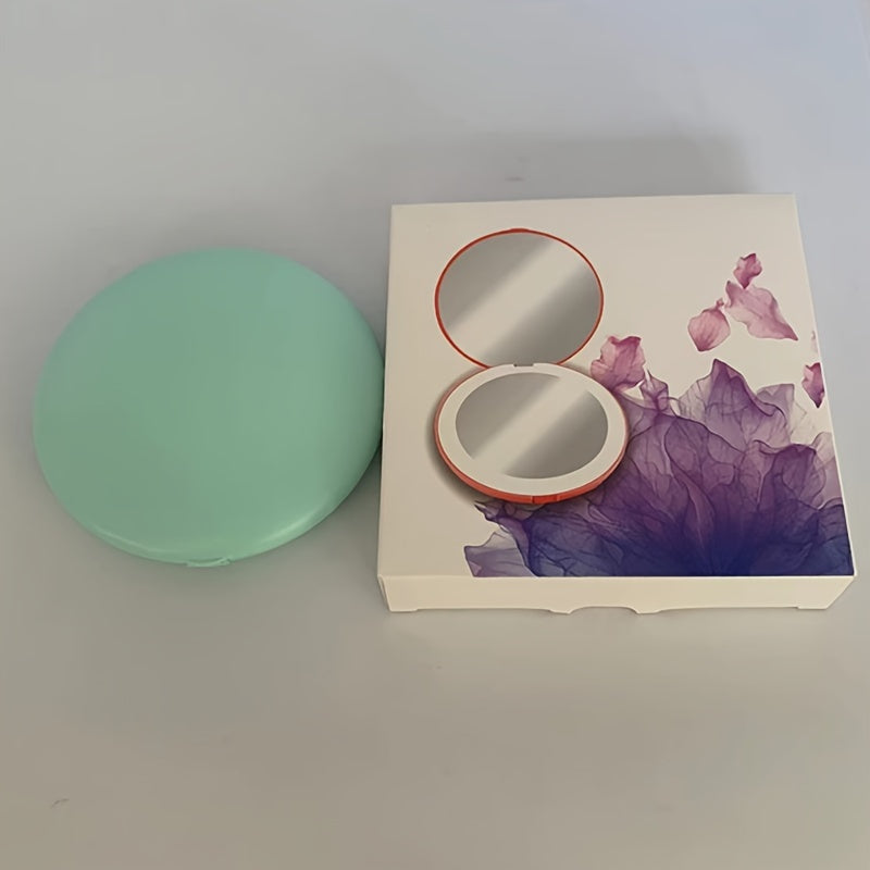 Travel LED Makeup Mirror 10X Magnification Portable Folding Round Mirror