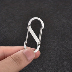 5pcs S Type Stainless Steel Carabiner Mini Keychain Hook
