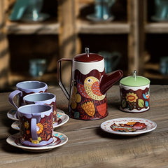 Play Tea Set with Metallic Finish for Pretend Play