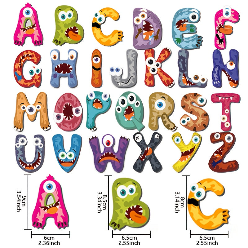 Colorful Magnetic Monster Letter Sticker Set