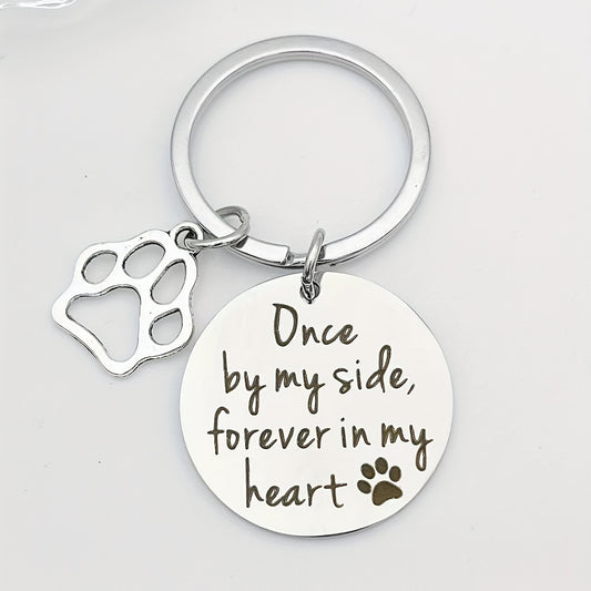 Pet Memorial Keychain Paw Prints Dog Cat Loss Gift