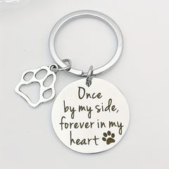 Pet Memorial Keychain Paw Prints Dog Cat Loss Gift