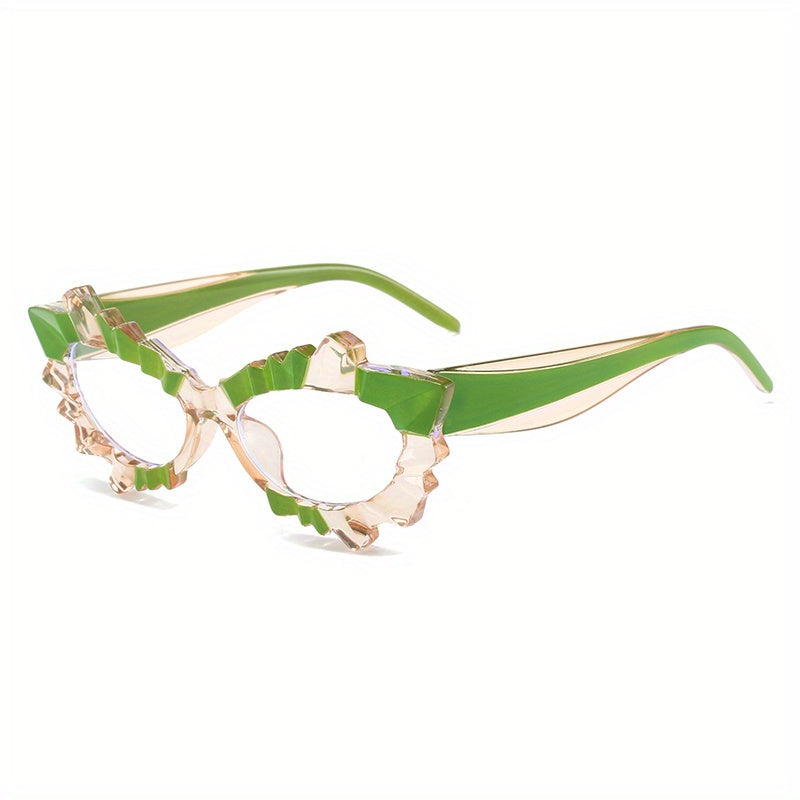 Y2K Snowflake Decorative Glasses Jelly Block Irregular Alien Glasses