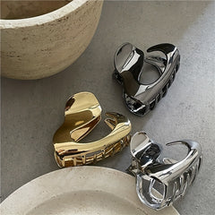 Metal Hair Claw Style Hair Claw Hollow Alloy Hair Claw Nonslip Ponytail Holder