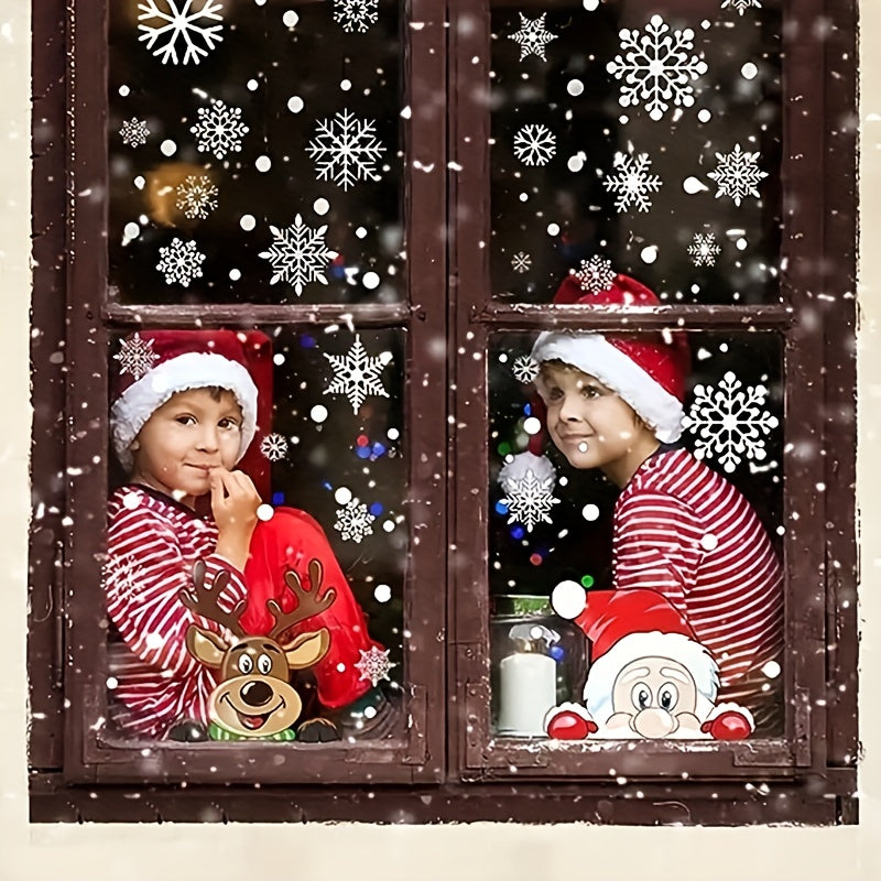 Christmas Decorations Snowflake Stickers Santa Claus Elk Stickers