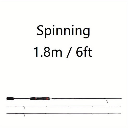 1pc Size Fishing Rod Spinning Casting With 24 Ton Carbon Fiber SiC Rings