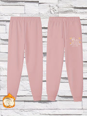 Women's Plus Bee & Letter Print Liner Fleece Joggers