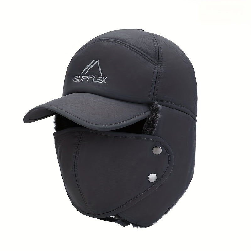 Winter Warm Trapper Hat Fleece Thickened Ear Protection Hat Face Cover