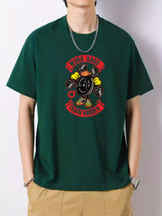 Hard Pattern Print Men's Graphic Cotton Crew Neck Active T shirt