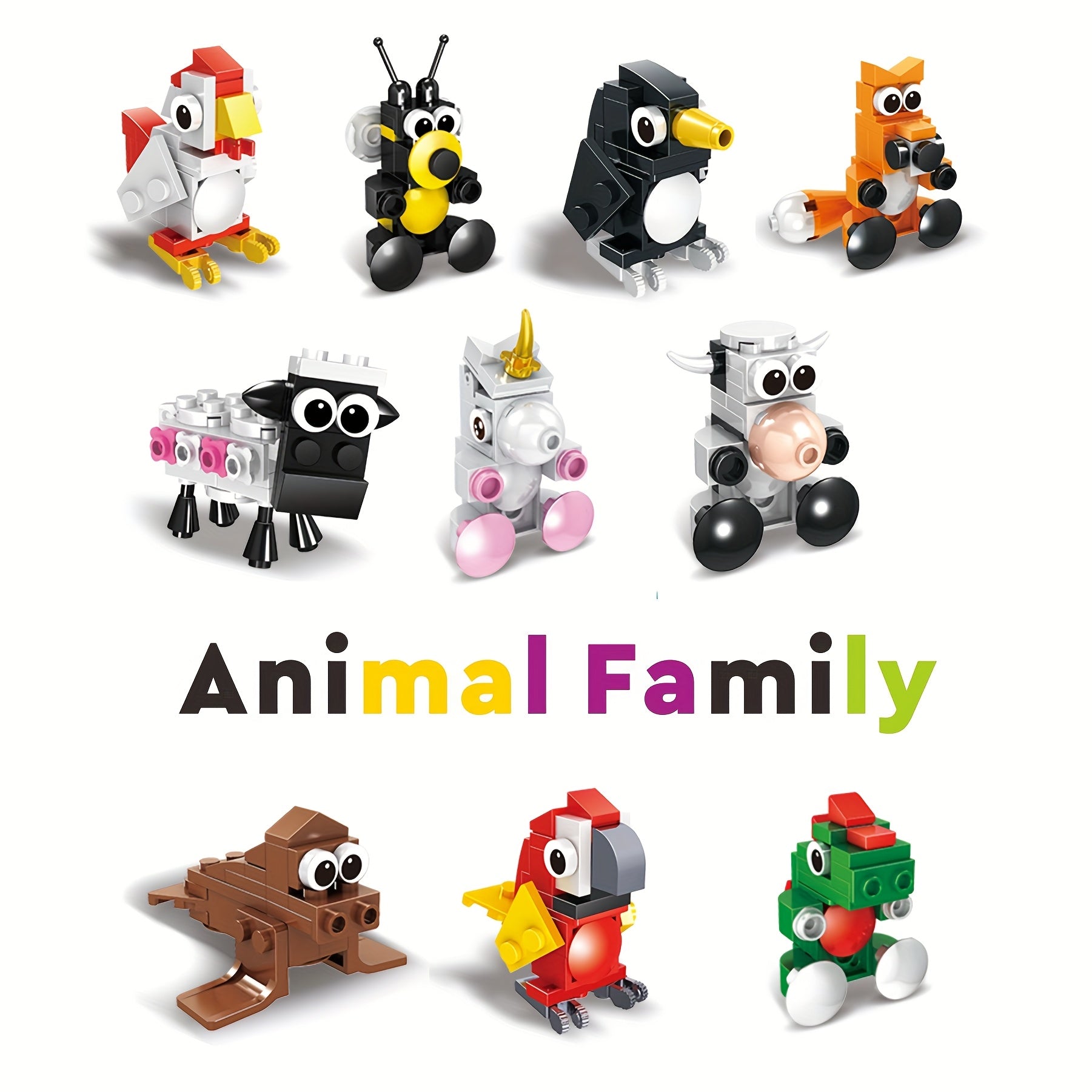 50pcs Animal Building Blocks Set - Insects Birds Marine Creatures