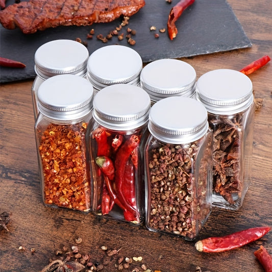 12pcs Glass Spice Jar Set For Kitchen Seasoning Storage