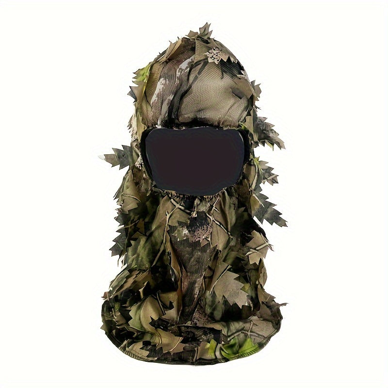 Camouflage Leafy 3D Face Mask Hood for Camping Fishing