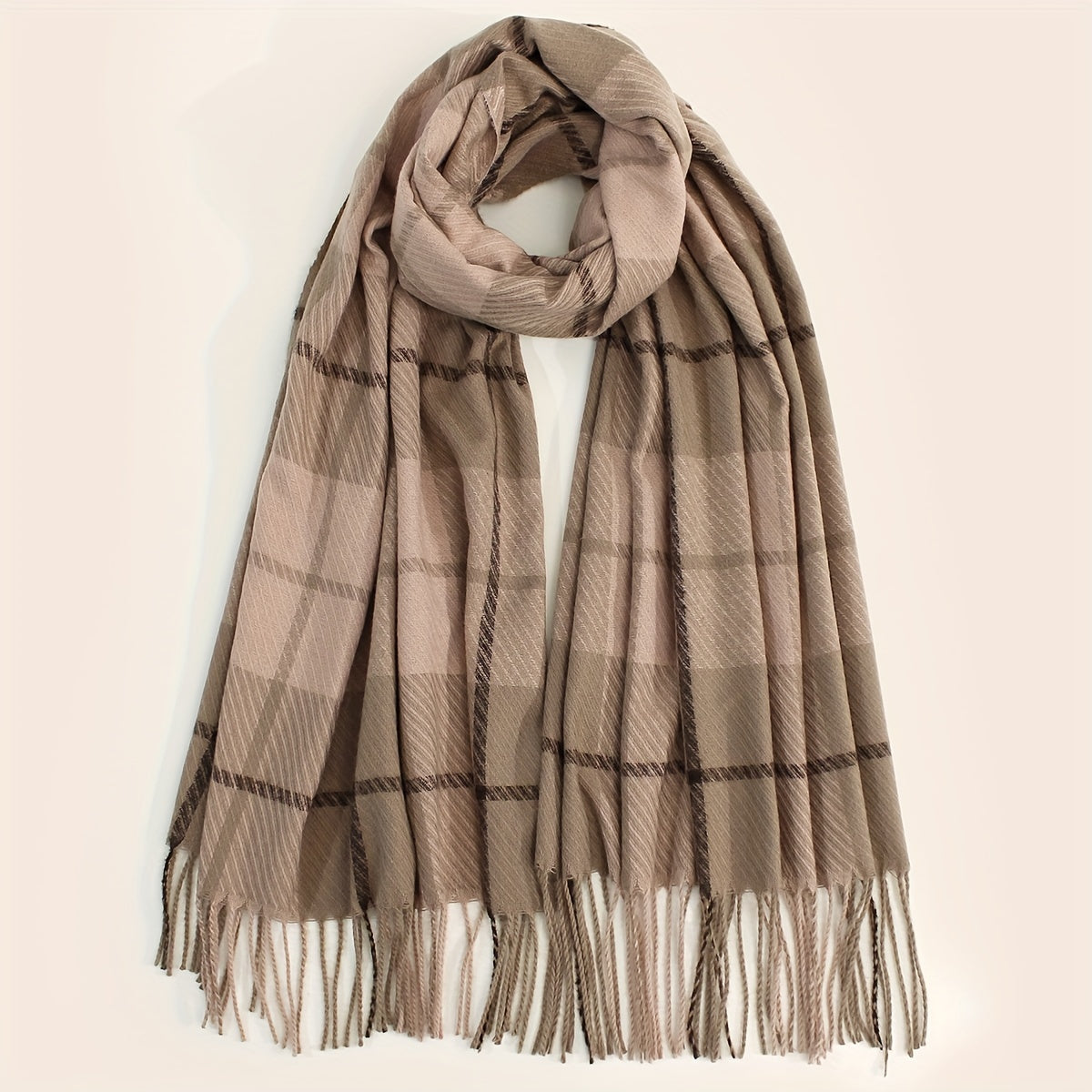 Plaid Warm Scarf Large Winter Shawl Casual Outdoor Wrap for Women