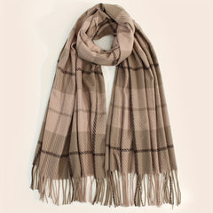 Plaid Warm Scarf Large Winter Shawl Casual Outdoor Wrap for Women