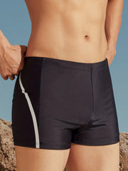 Solid Nylon Men's Boxer Sports Swimming Trunks for Beach Surfing