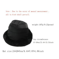 Fluffy Faux Fur Winter Bucket Hat for Women
