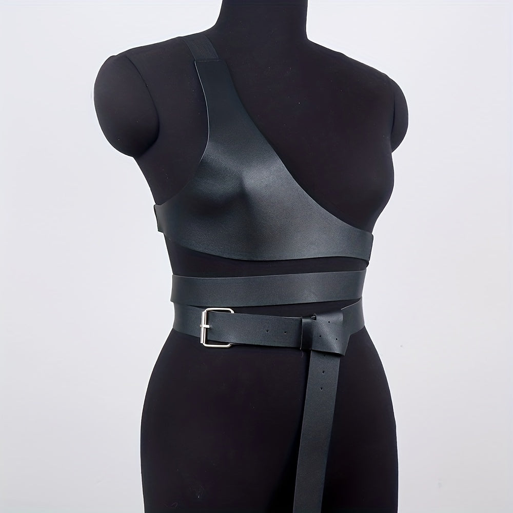 Women's Punk Harness Belt PU Leather Waistband