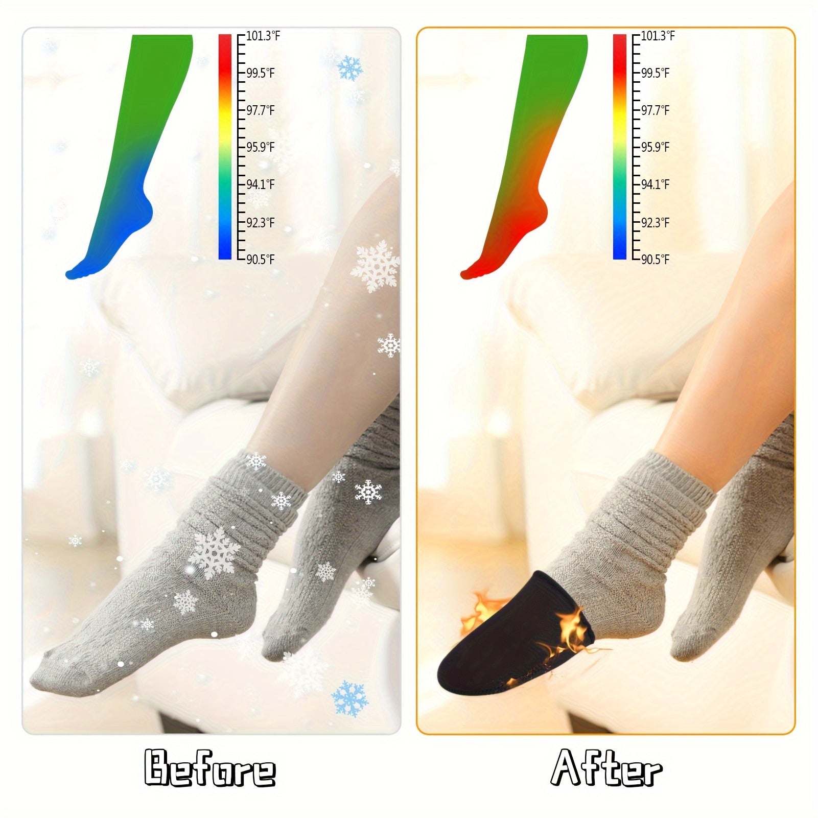 Neoprene Toe Warmers for Shoes Foot Warmer Booties - 2pcs
