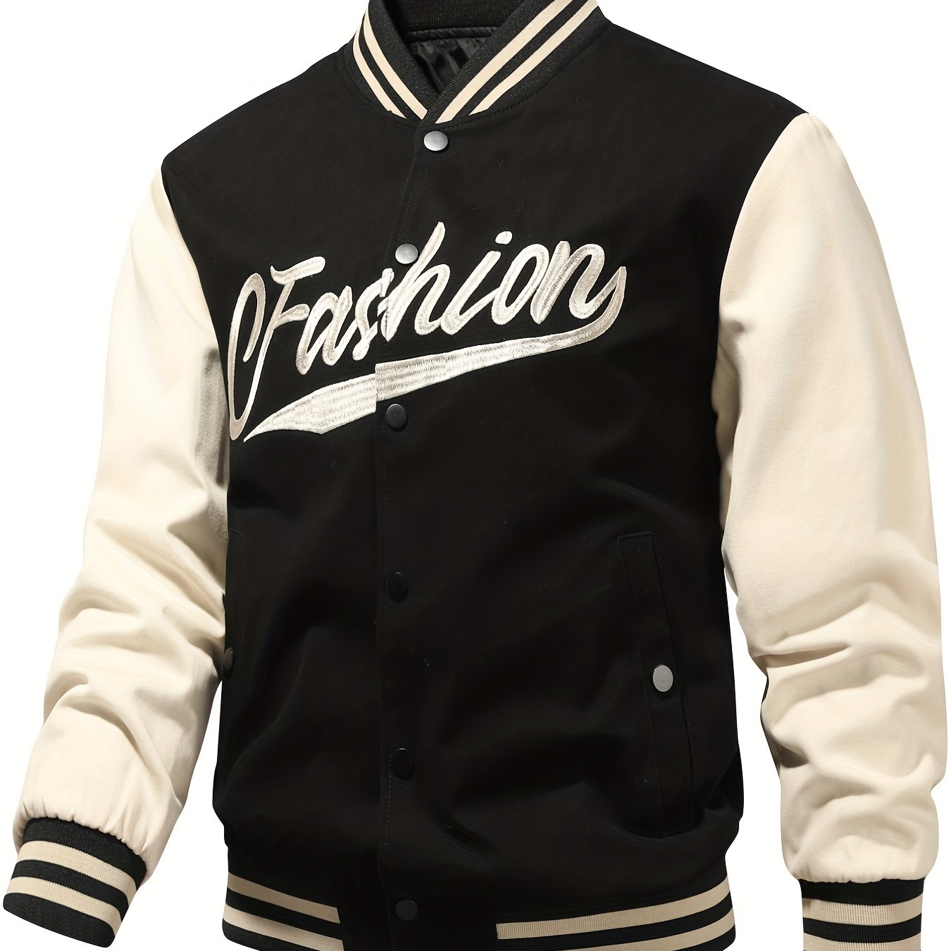 Letter Embroidered Men's Baseball Jacket