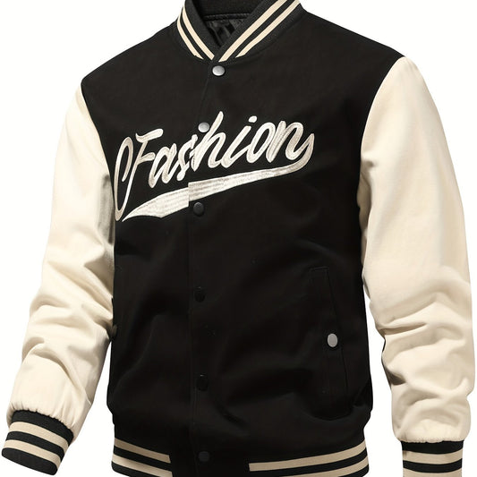 Letter Embroidered Men's Baseball Jacket