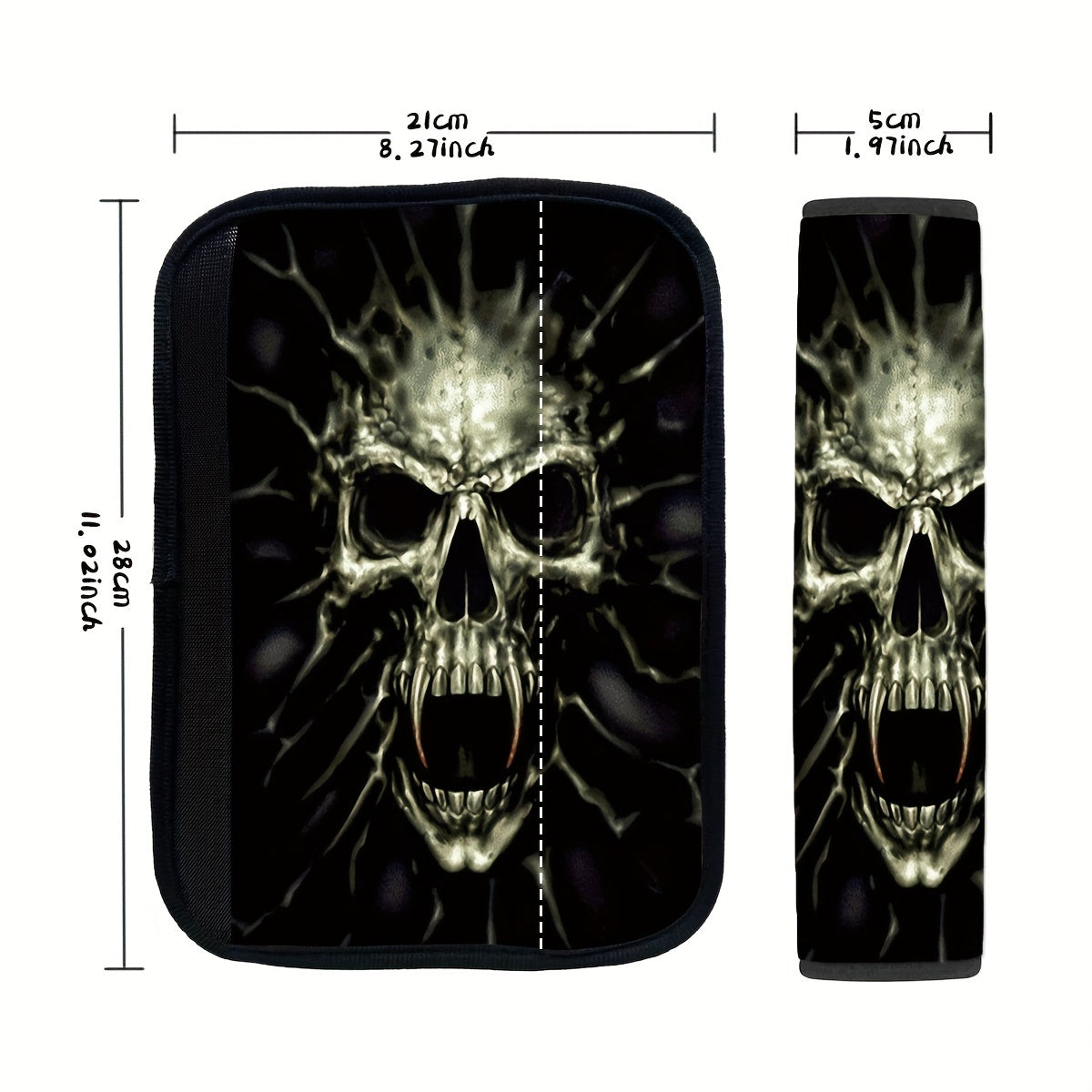 Cheekbone Skull Print Car Shoulder Cover