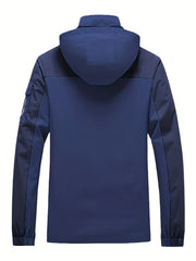 Men's Casual Waterproof Windbreaker Jacket Hooded Coat for Outdoors
