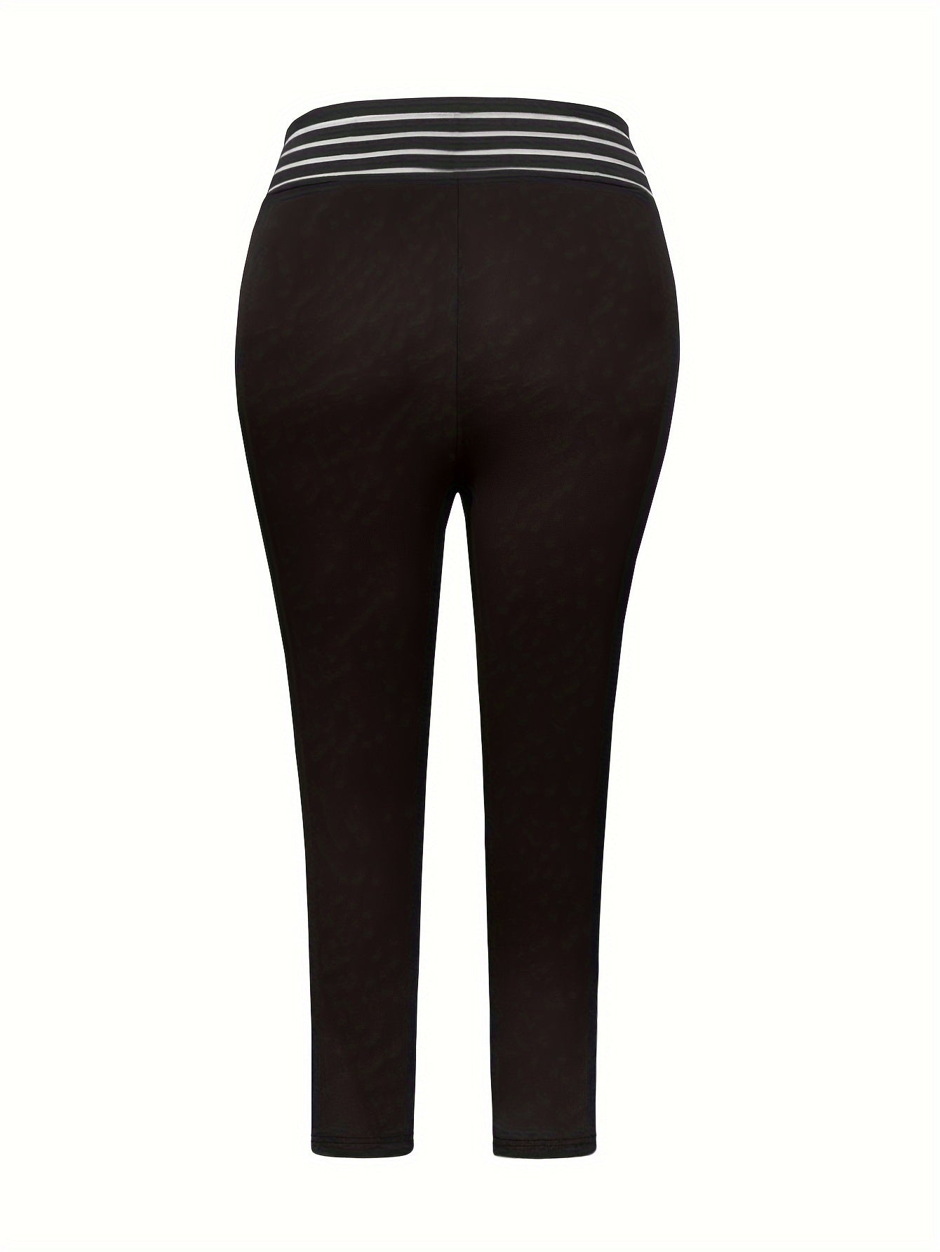  Solid Cross Waist High Rise Tapered Leg Trousers
