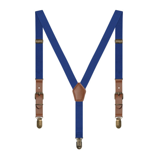 Kids Retro Y Shape Solid Suspenders Adjustable