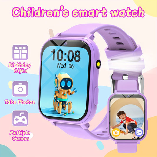 Kids Game Smartwatch for Teens Step Counter Front Camera Flashlight