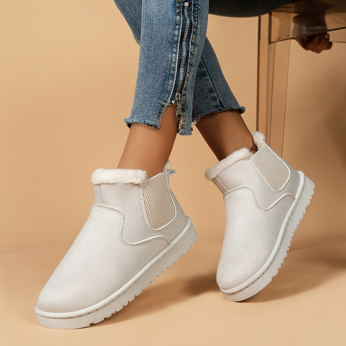 Women's Plush Slip On Snow Boots