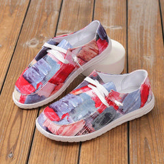 Women's Art Painting Print Canvas Shoes Lace Up Outdoor Lightweight Sneakers