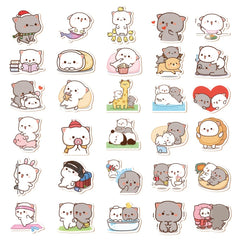 60pcs Peach Cat Stickers for Laptop and Phone Case