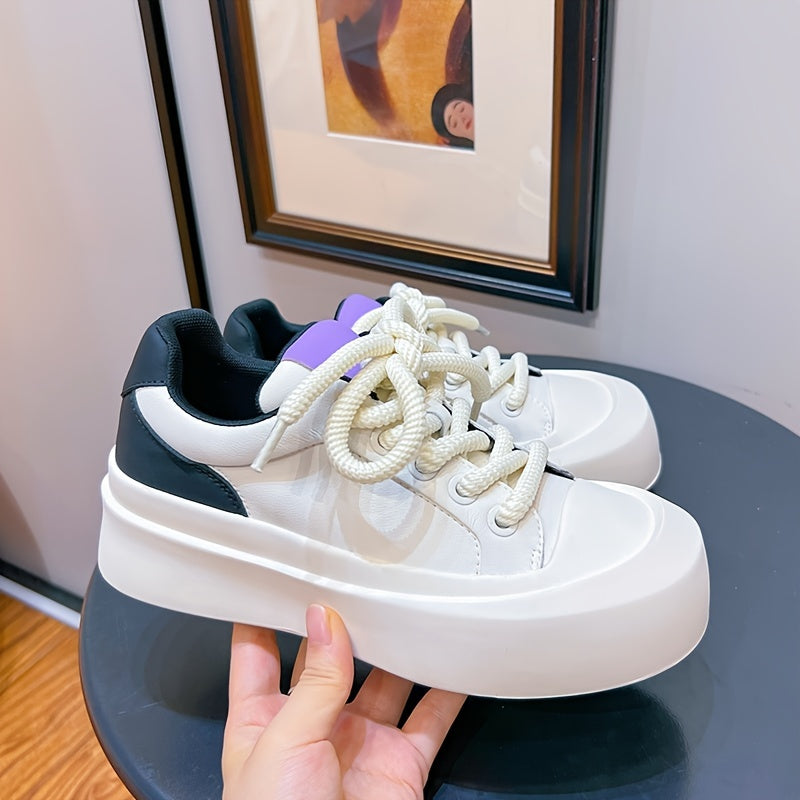 Women's Thick Bottom Skate Shoes Breathable Sport Shoes