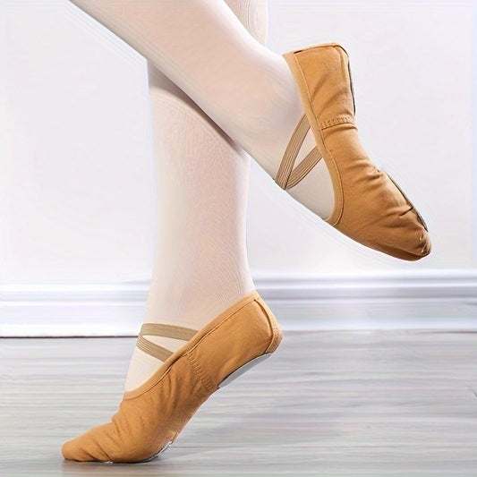 Women's Cross Strap Ballet Dance Shoes Slip on Soft Bottom