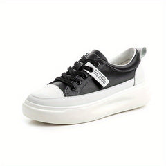 Women's Faux Leather Board Shoes Thick Bottom Sports Shoes